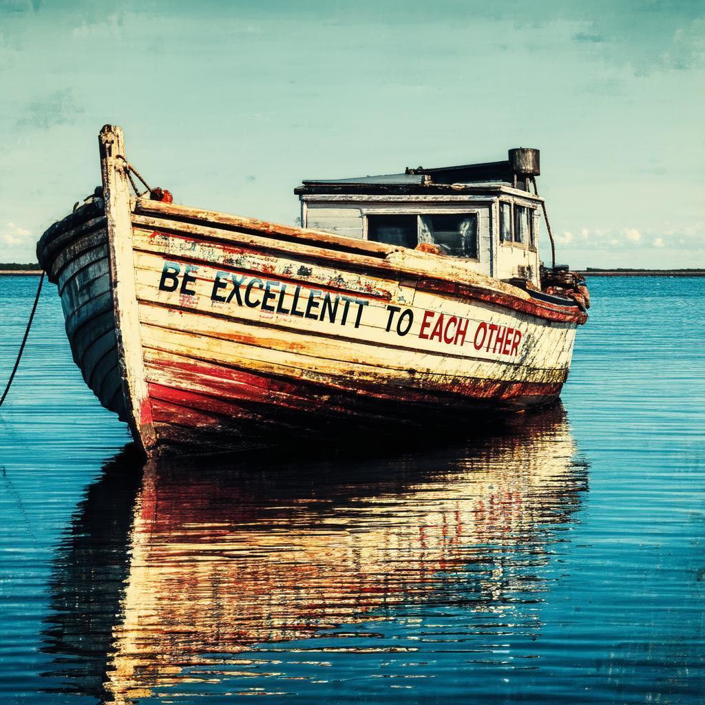 Be Excellent to Each Other Boat Mural