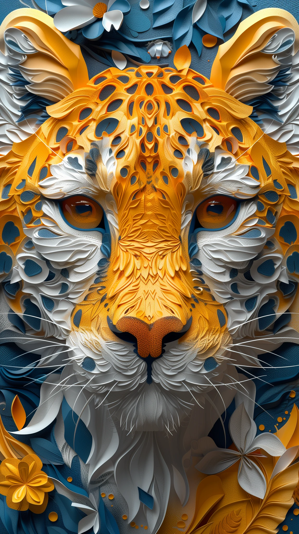 Beautiful Animals Paper Textured 3D