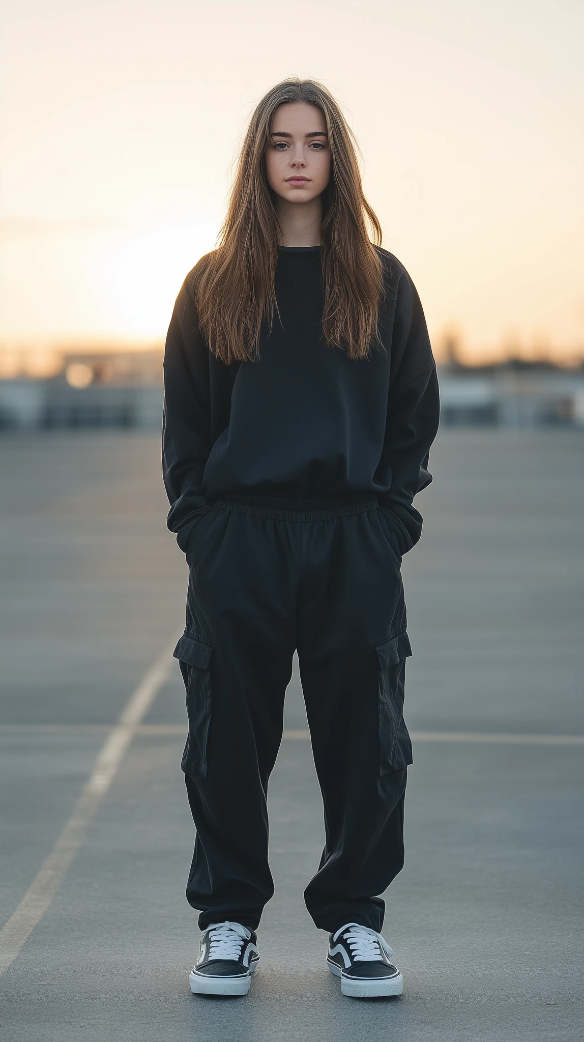 Dynamic Woman Model Street Fashion