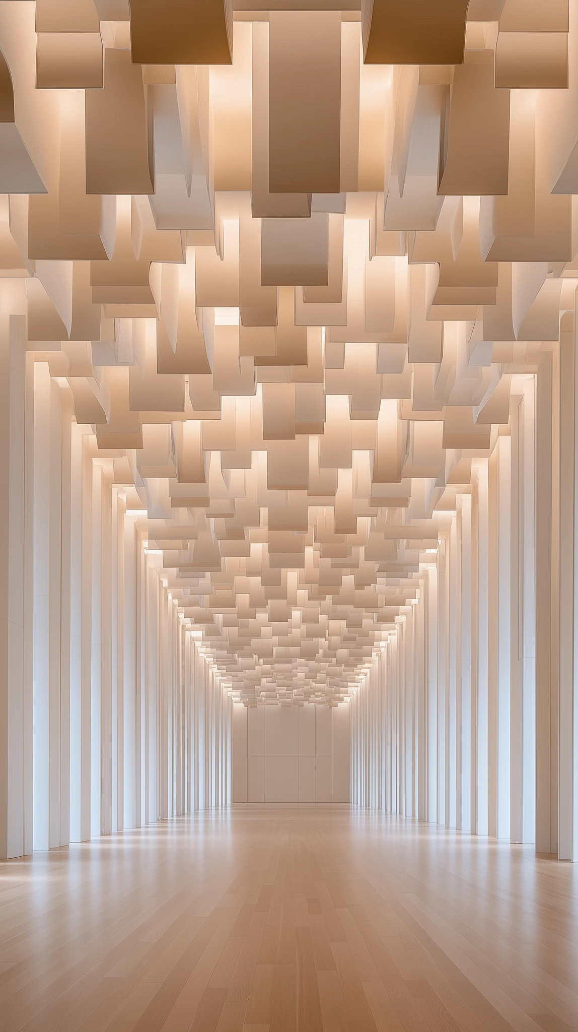 Geometric Ceiling Cubic Interior
