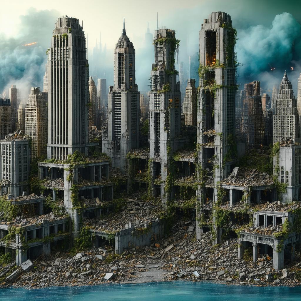 Stop Motion Manhattan in Alien Invasion Ruins