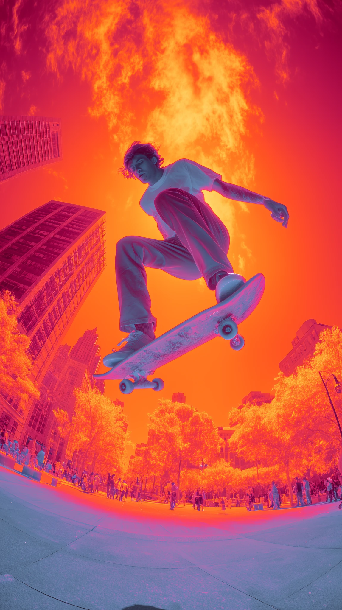 Skateboarder Thermal Heat Jump