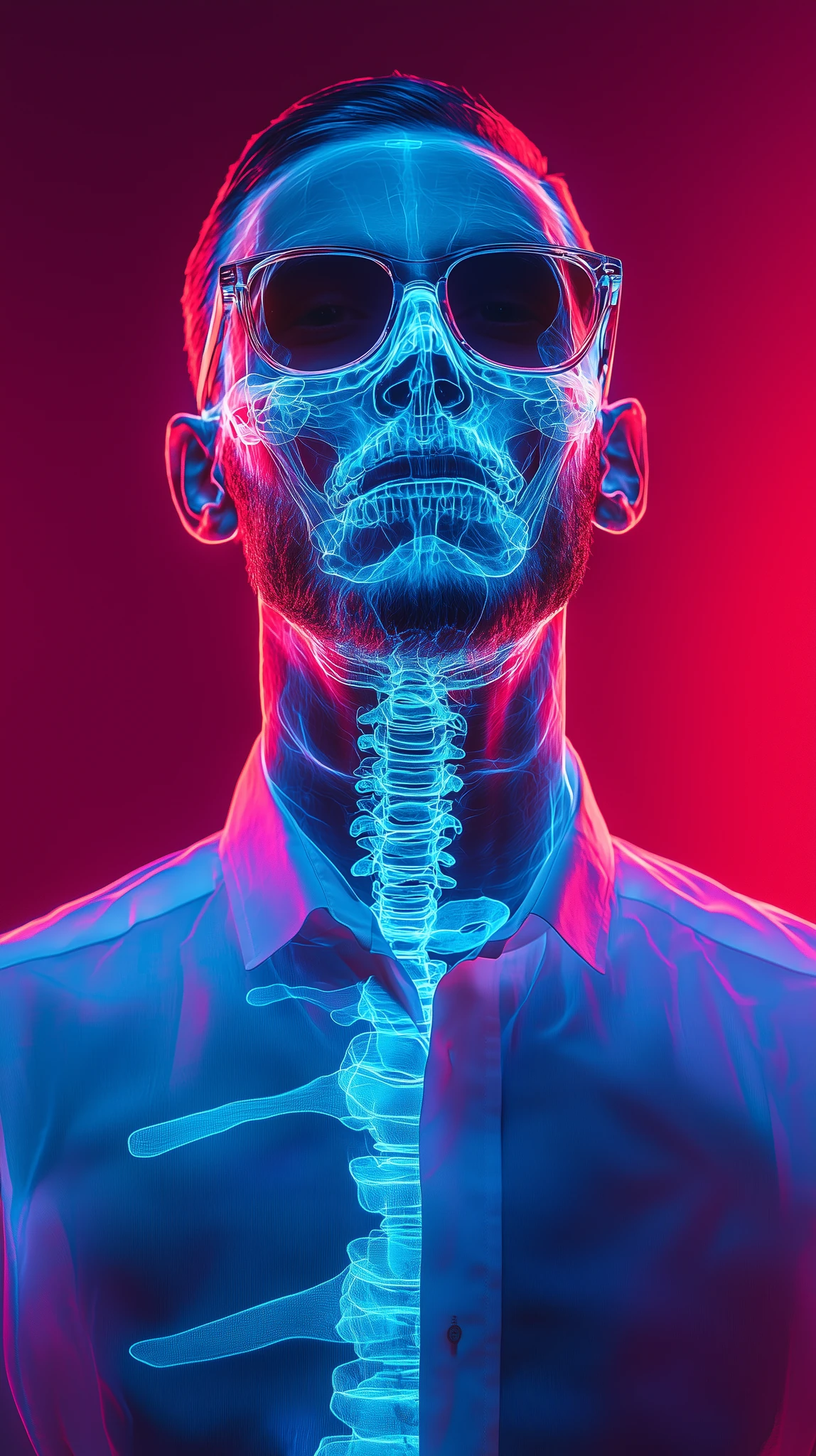 Man X-Ray Thermal Skeleton Art
