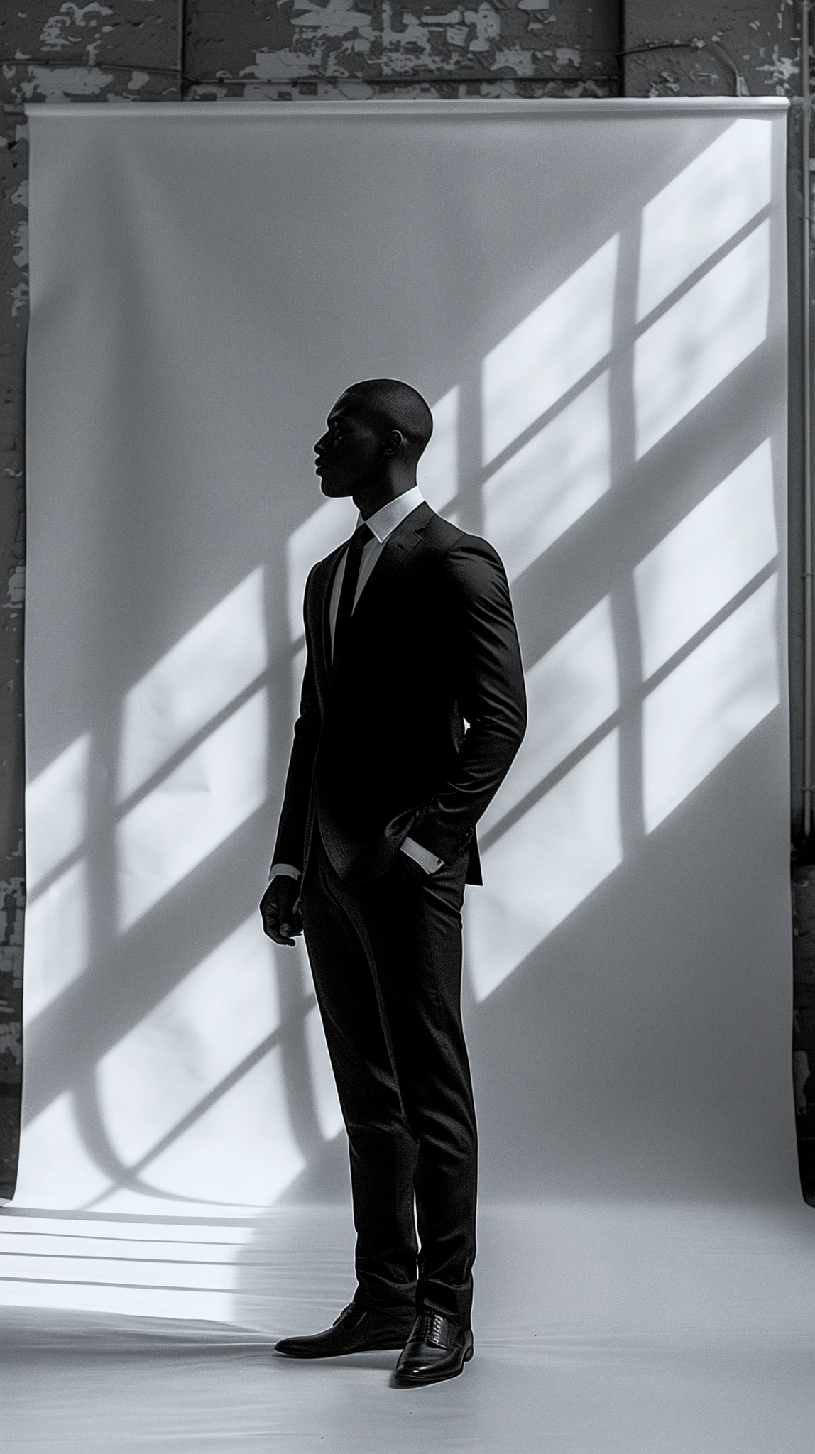 Male Model Silhouette Backlit Studio
