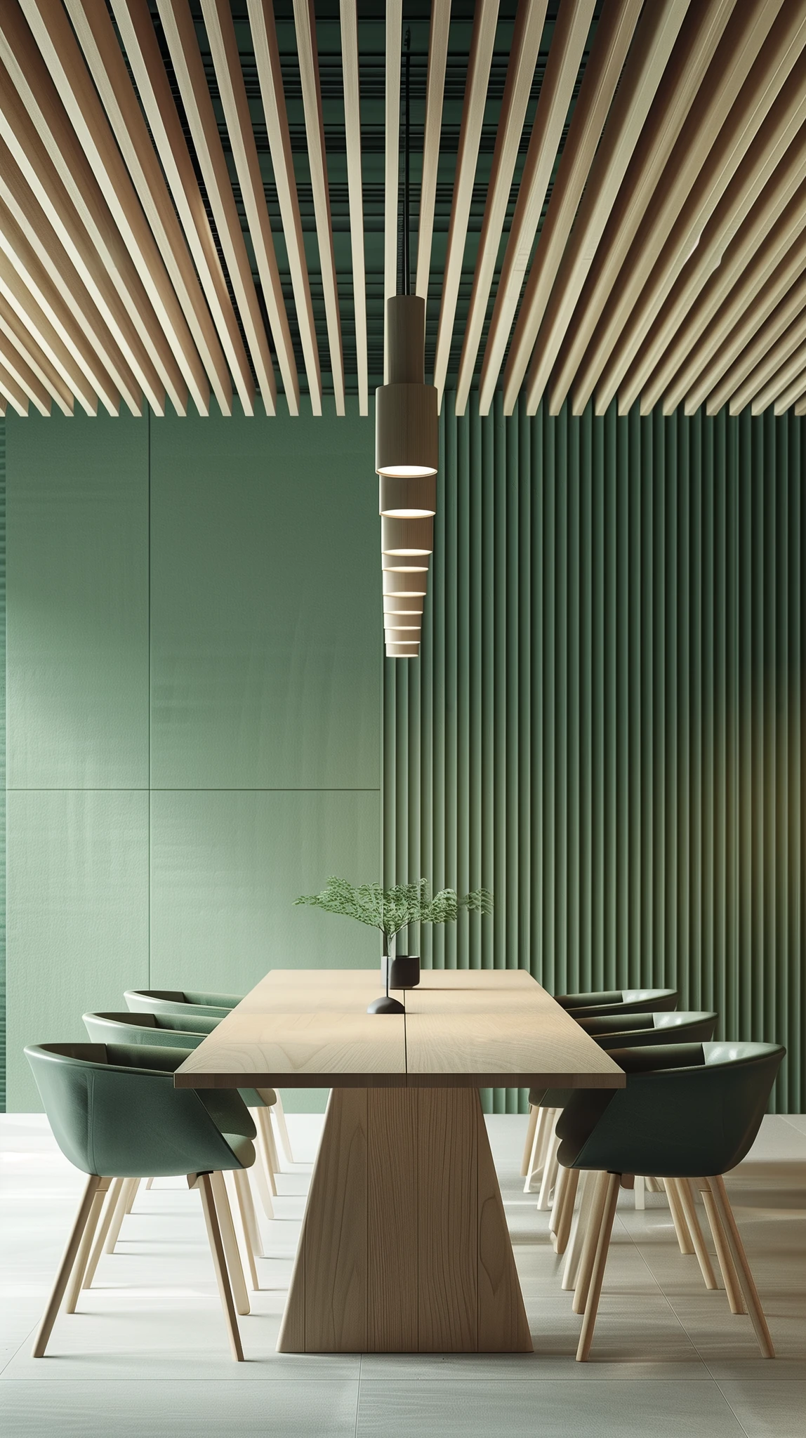 Minimalist Office Interior Green
