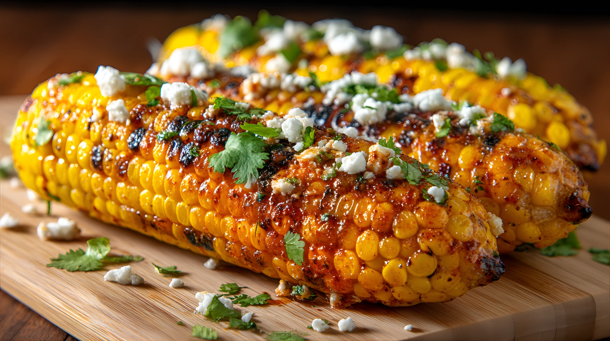 Grilled Corn Feta Cheese Food