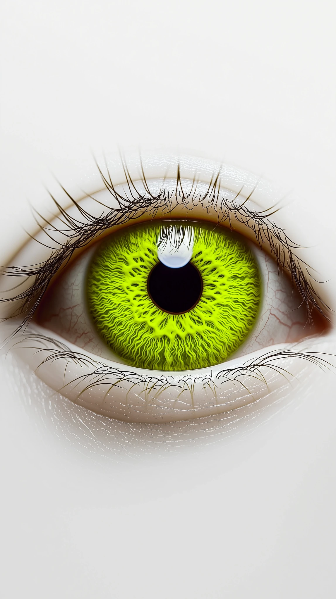 Neon Green Eye Macro Detail