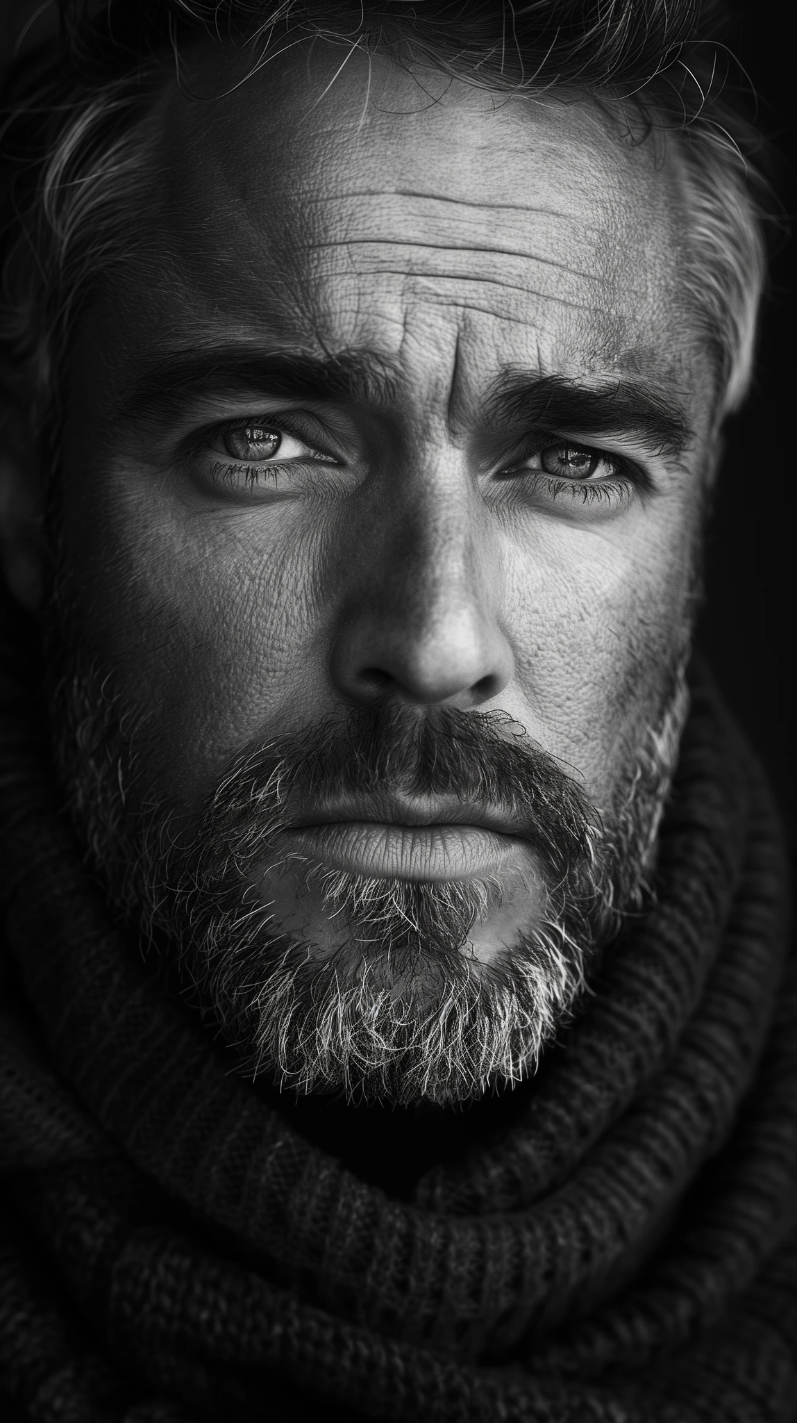 Noir Portrait Man Introspective Gaze
