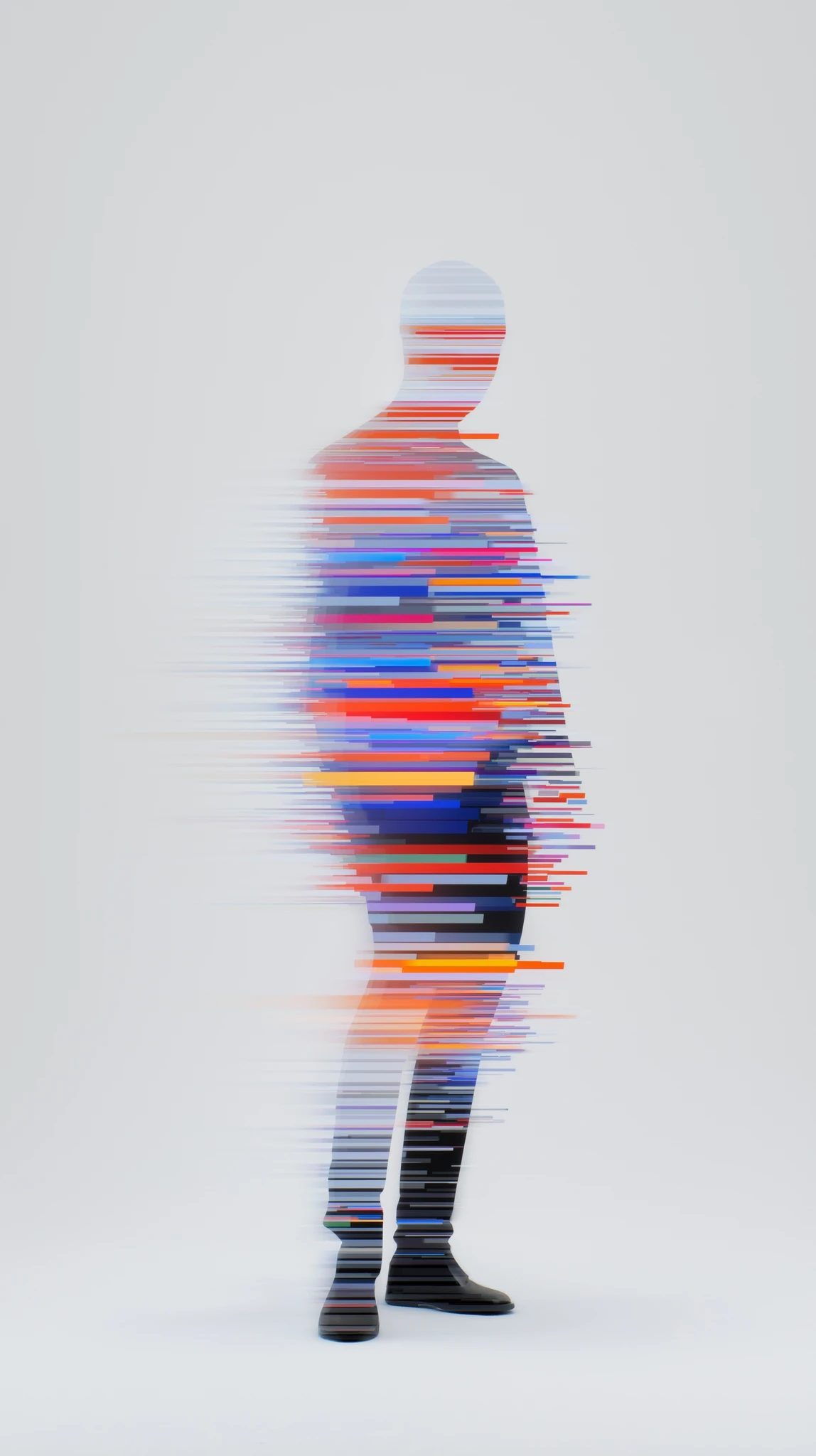 Glitch Art Distorted Silhouette