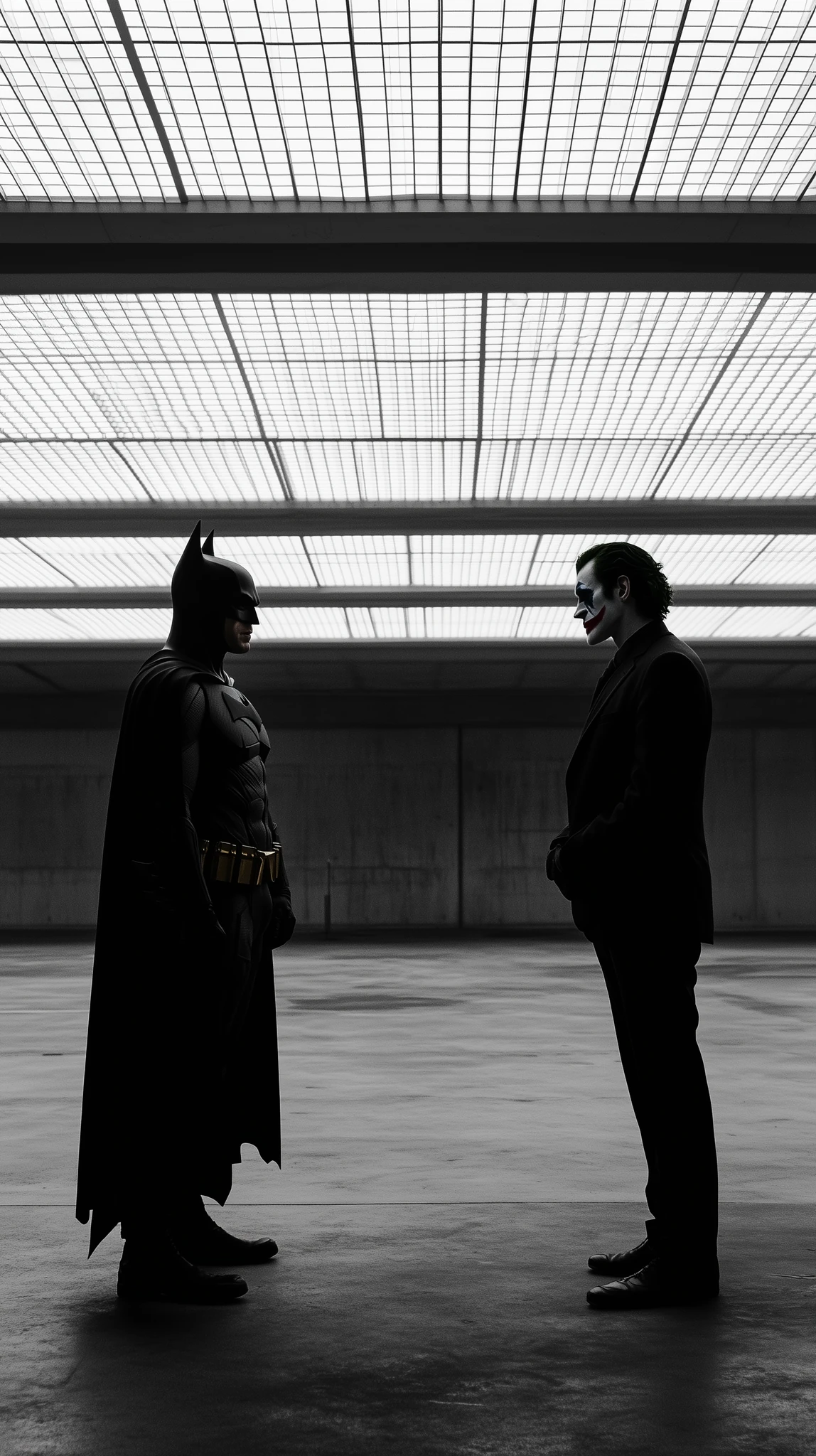 Batman Joker Monochromatic Silhouette