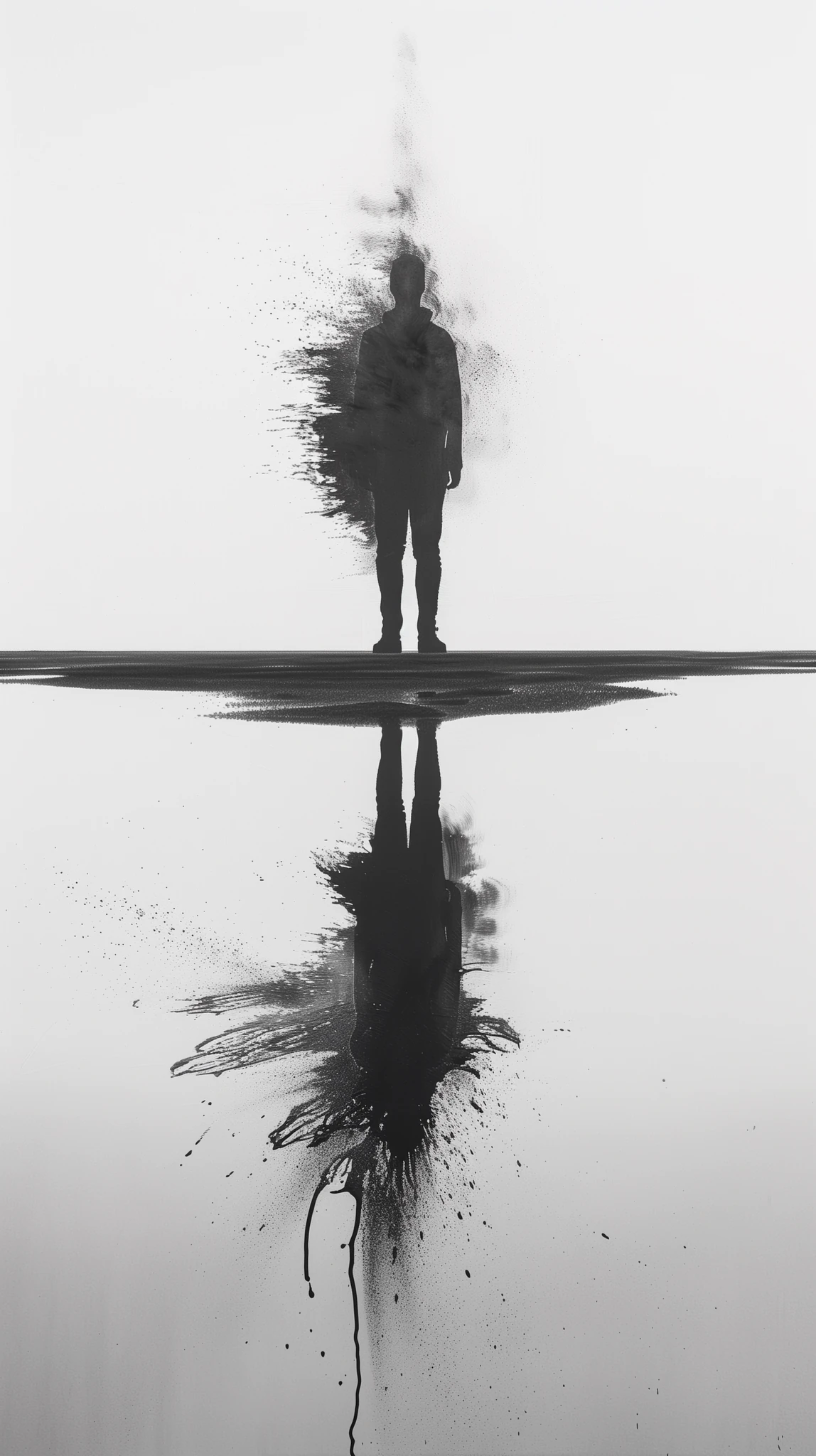 Figure Reflection Monochromatic Ink