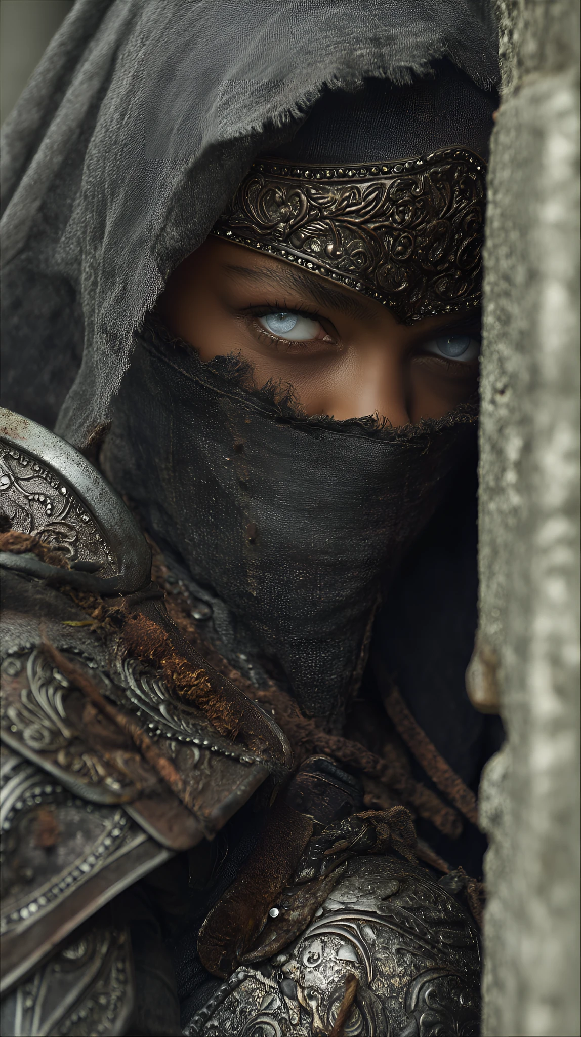 Female Warrior Armor Hooded