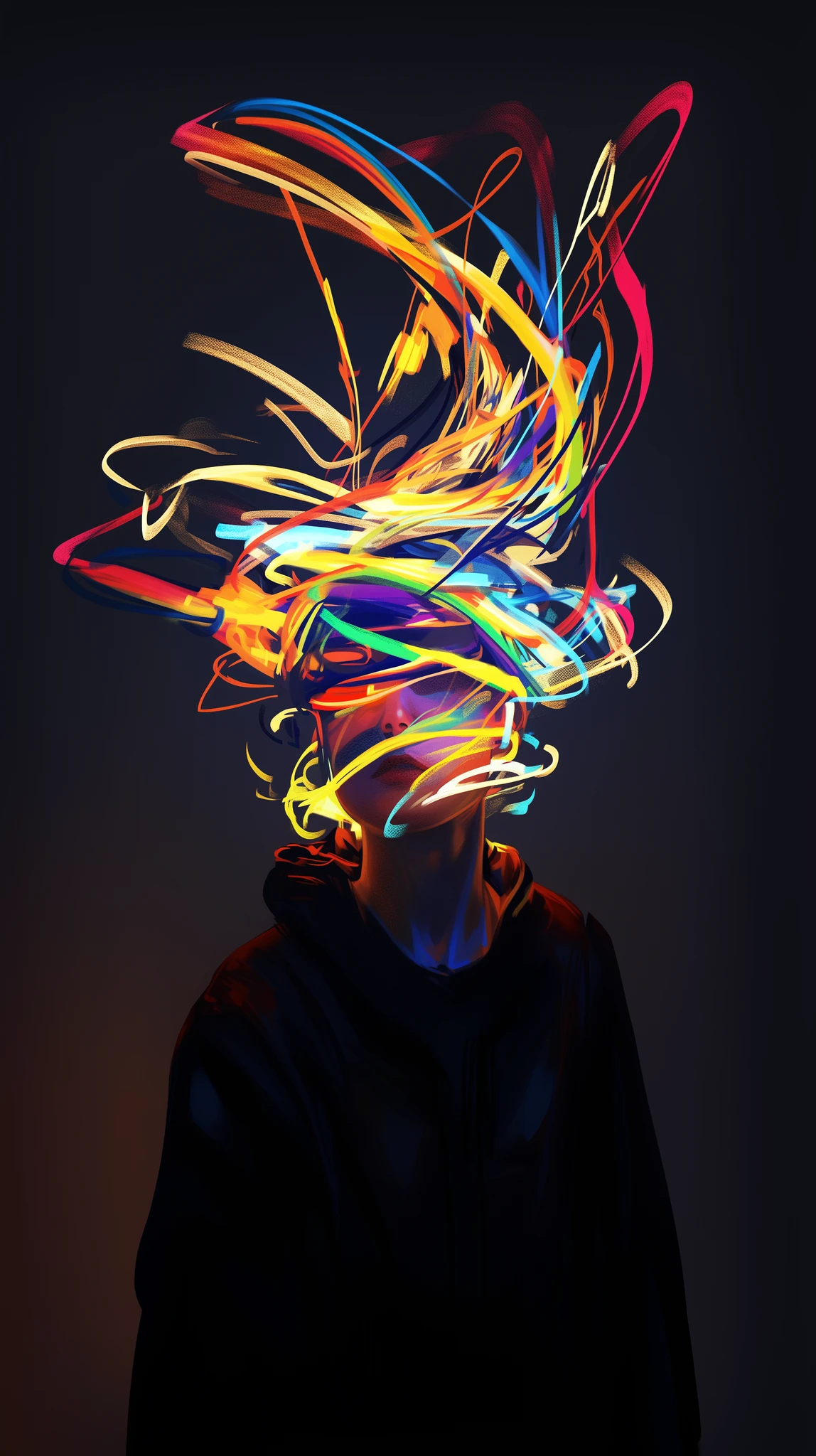 Female Figure Abstract Neon
