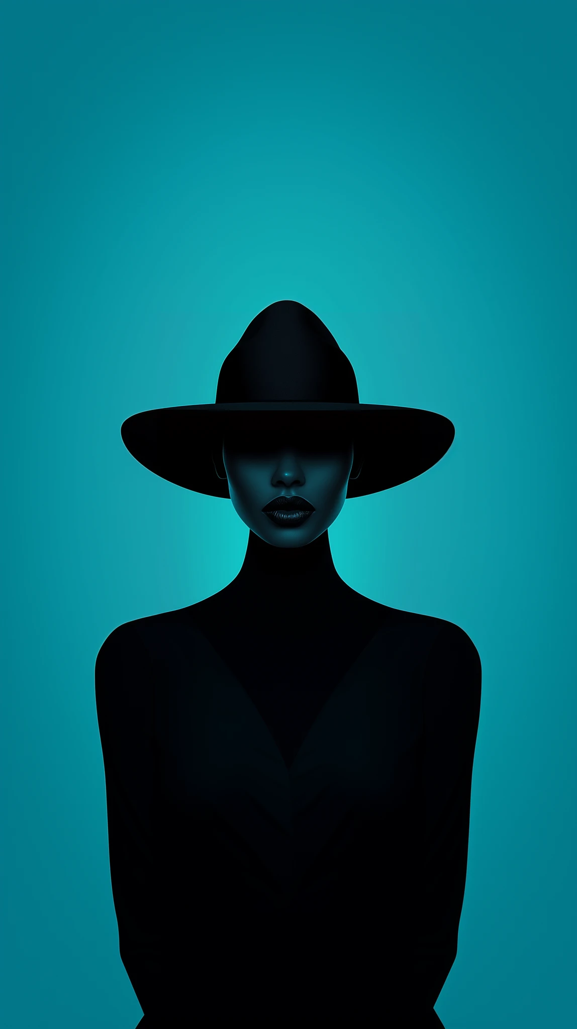 Female Silhouette Minimalist Neon