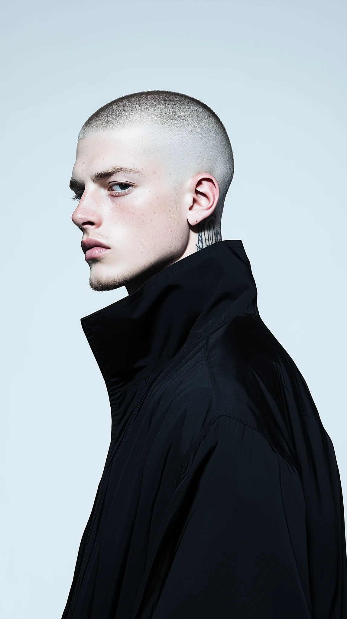 Fashion Male Model Undercut Portrait