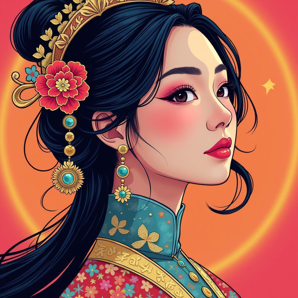 The Empress of China in Bold Comic Color