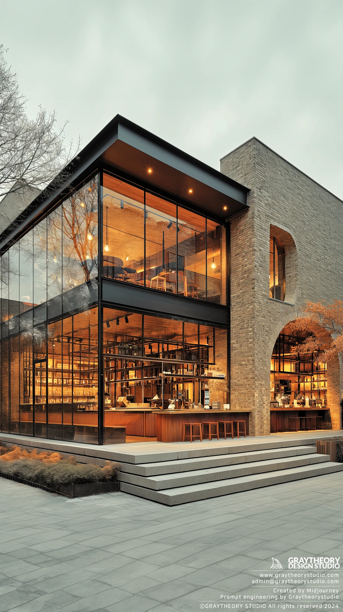 Minimalist Cafe Facade Architecture