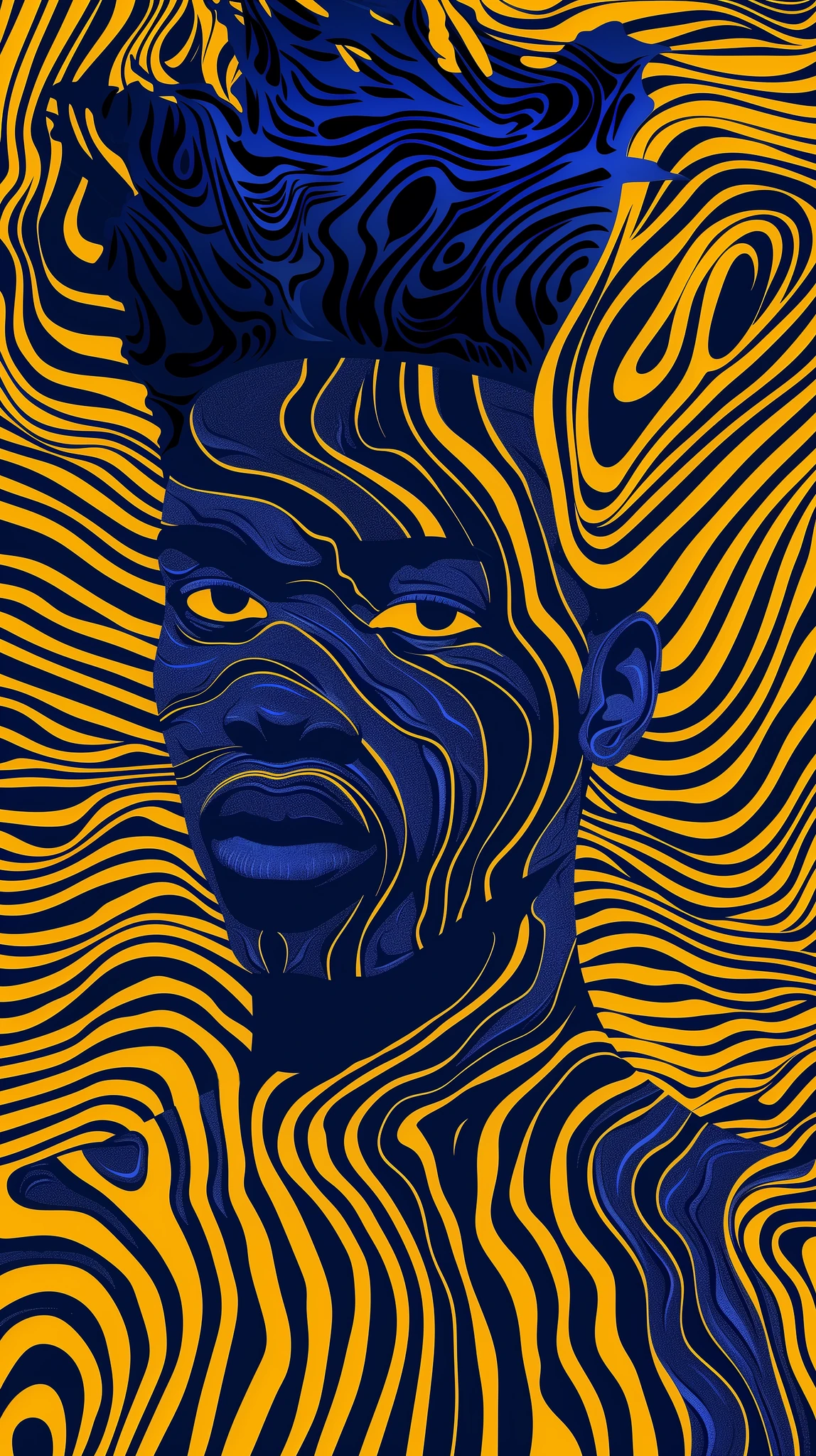 Black Man Yellow Eyes Illustration
