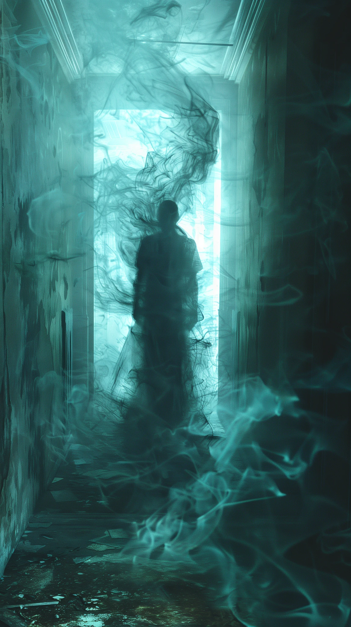 Figure Dissolving Smoke Surreal