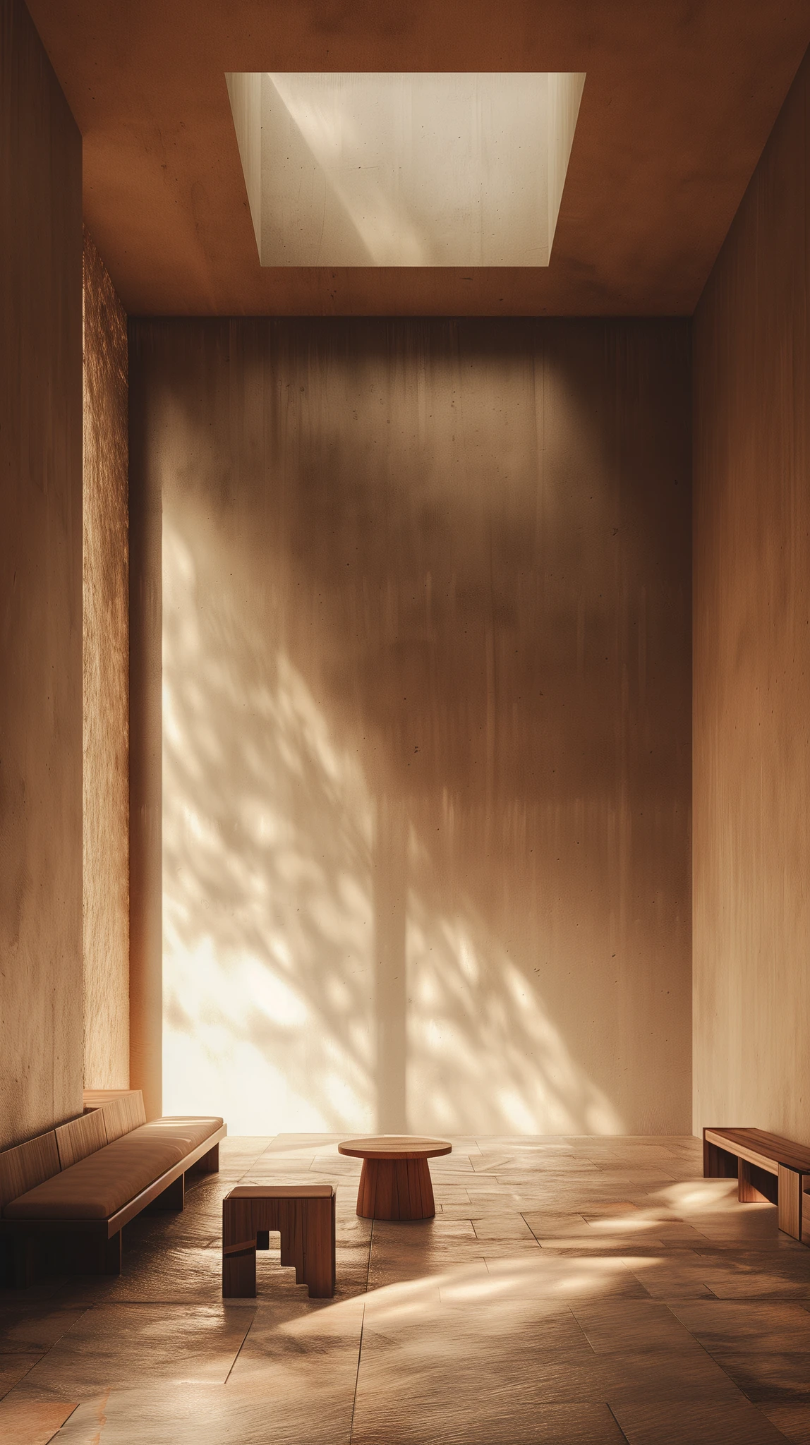 Minimalist Interior Golden Light