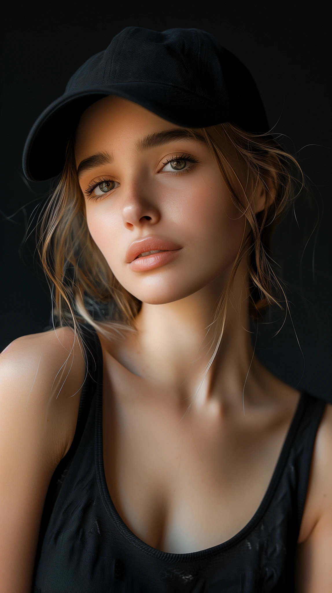 Young Woman Black Cap