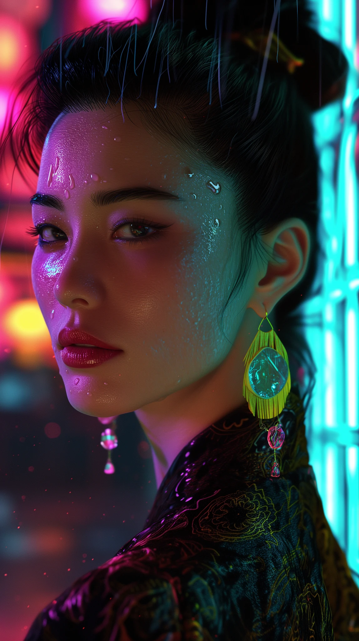 Chinese Woman Cyberpunk Neon