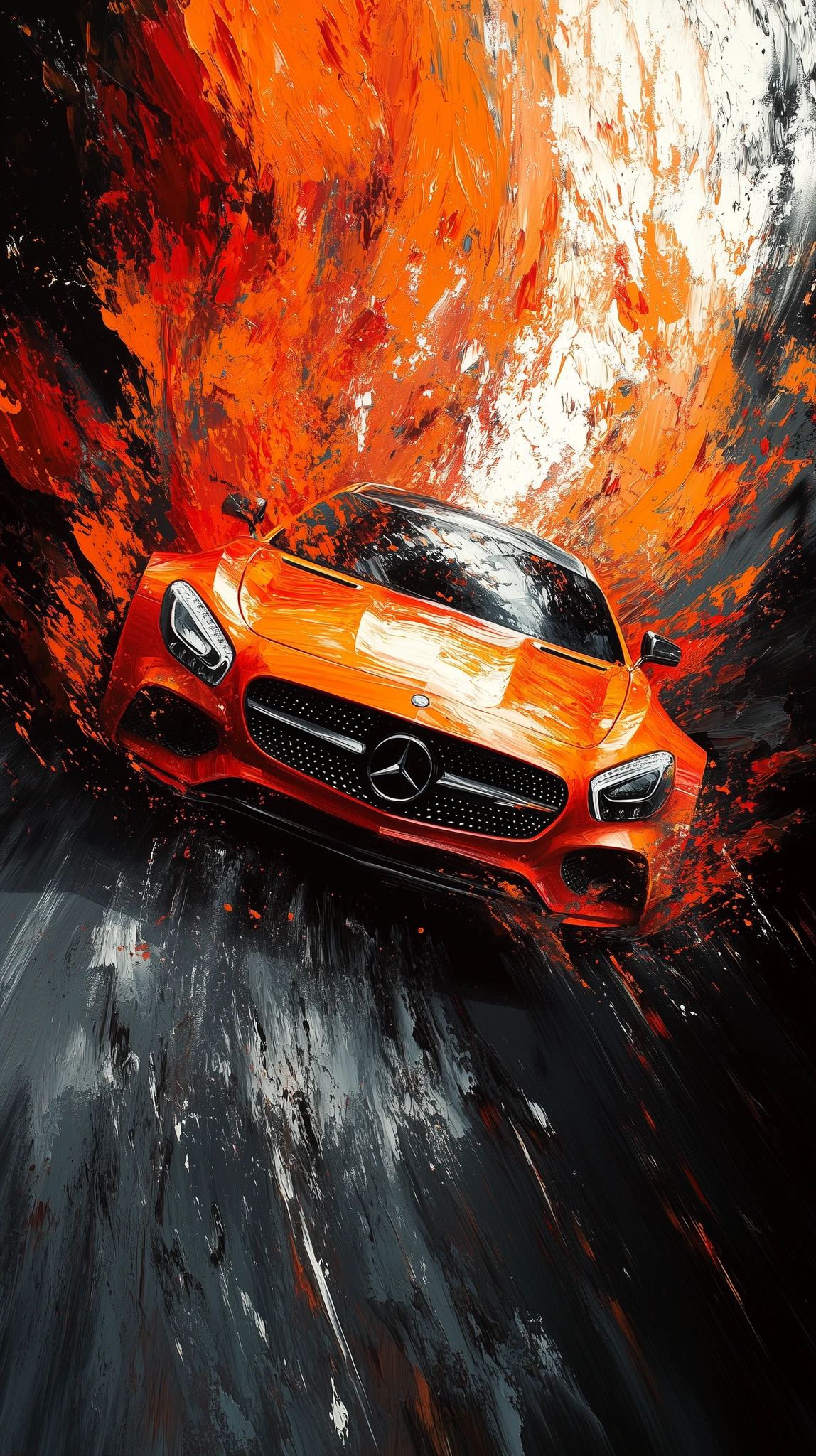 Orange Mercedes Benz