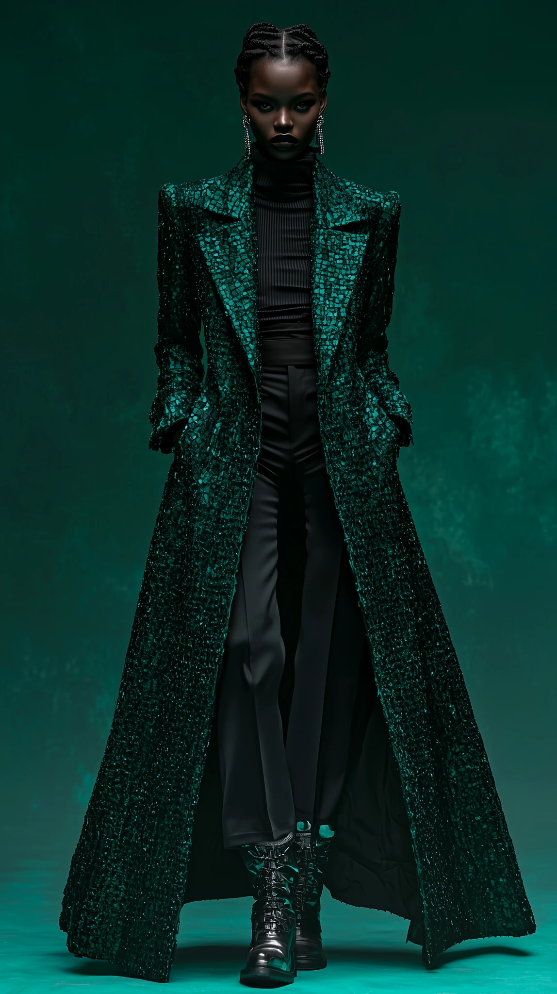 Avant Garde Fashion Woman Emerald