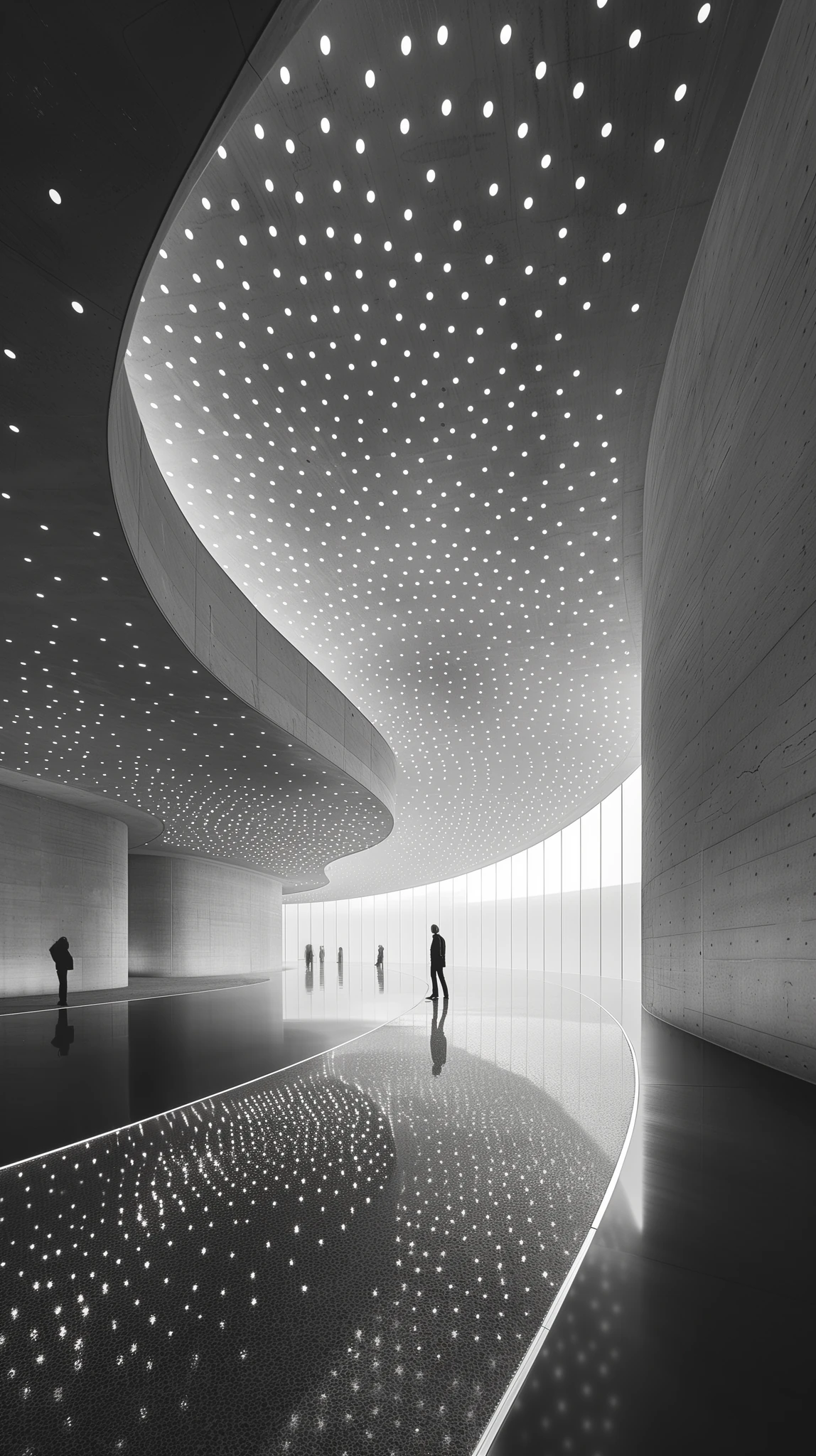 Modern Gallery Geometric Light Installation