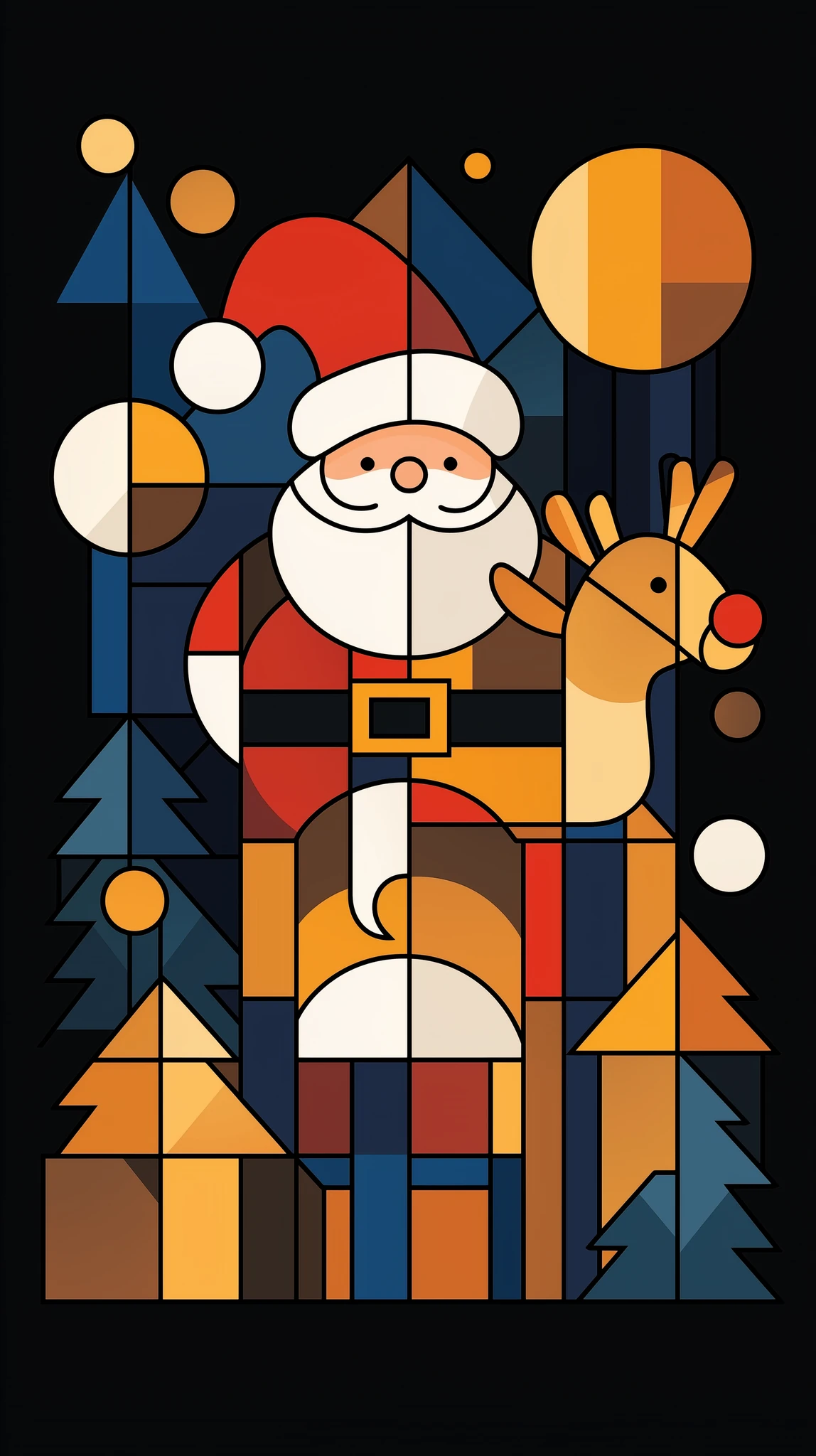 Santa with rudolph