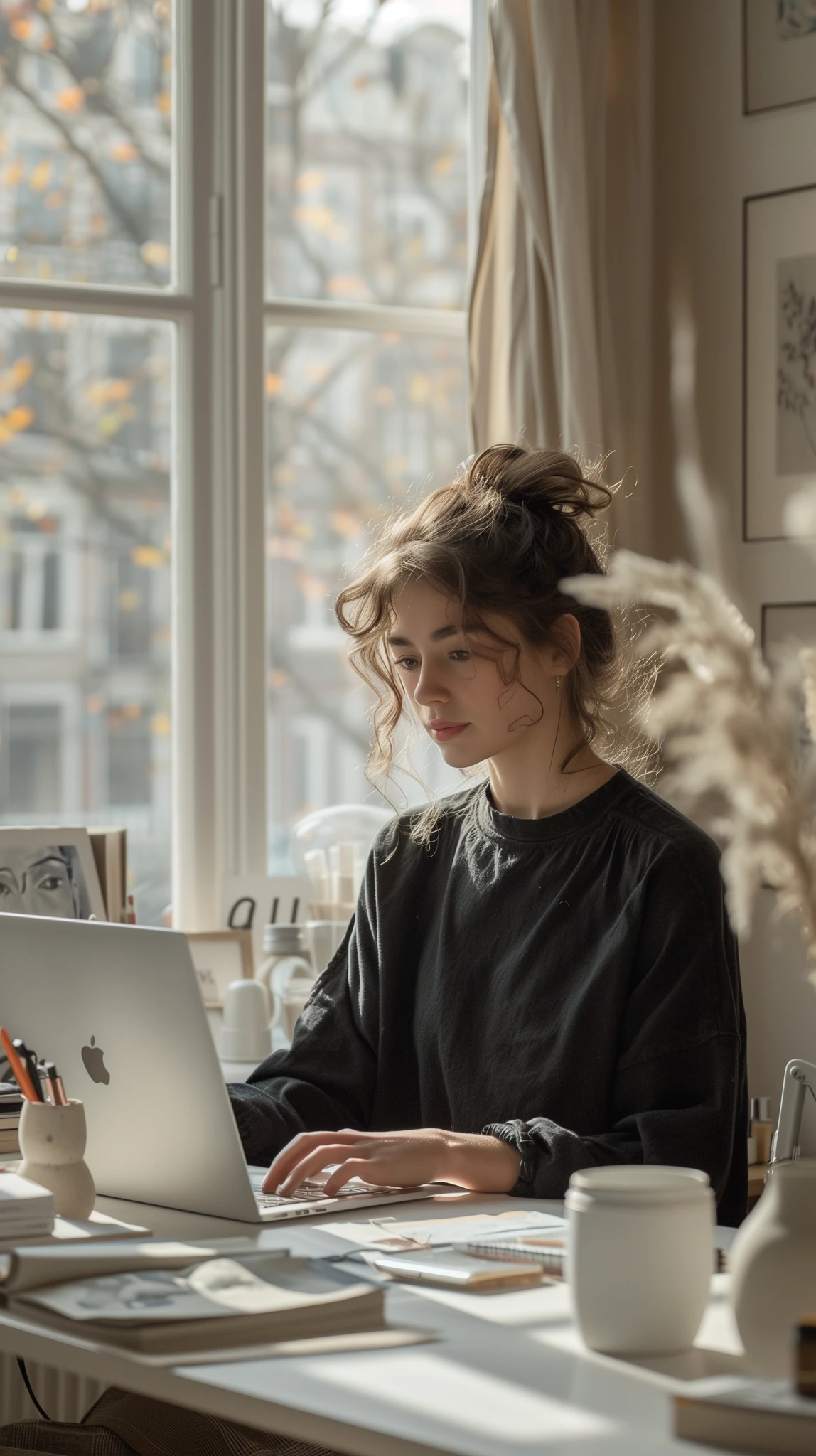 Designer Woman Workspace Minimalist Portrait