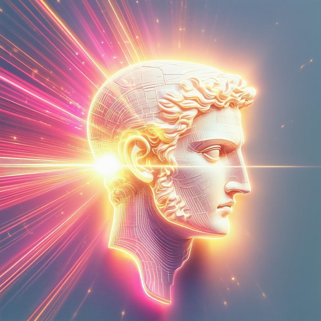 Greek Head With a Neon Laser Sight