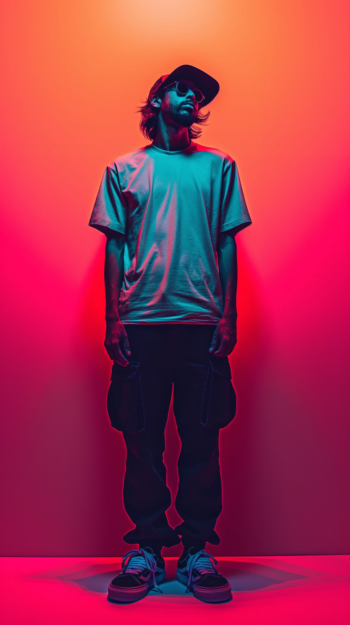 Man Neon Pink Illustration Artwork