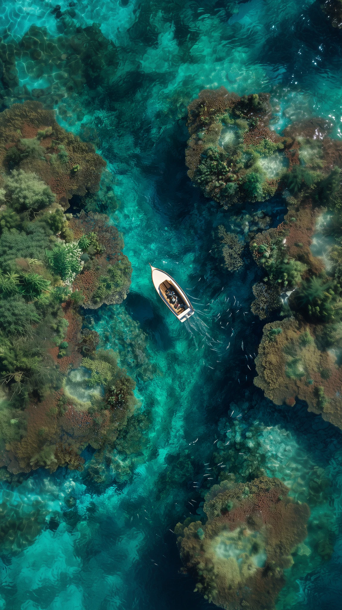 Underwater Canyon Aerial Tropical Fish