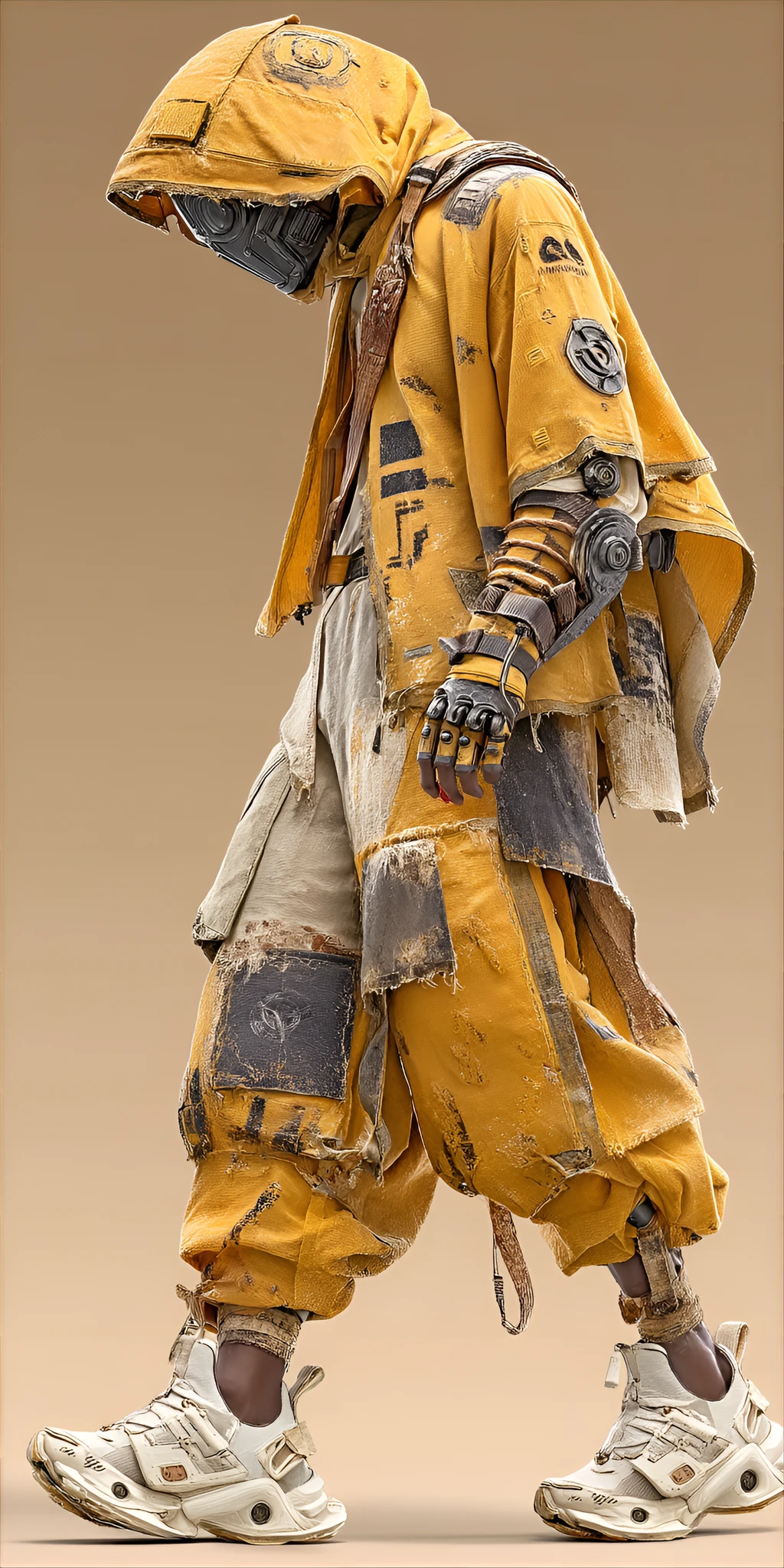 Male Figure Yellow Leather Futuristic