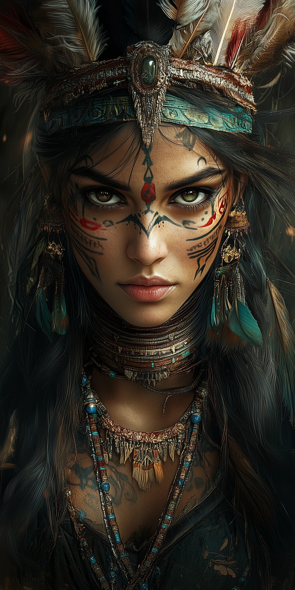 Female Warrior Tattoos Digital Art