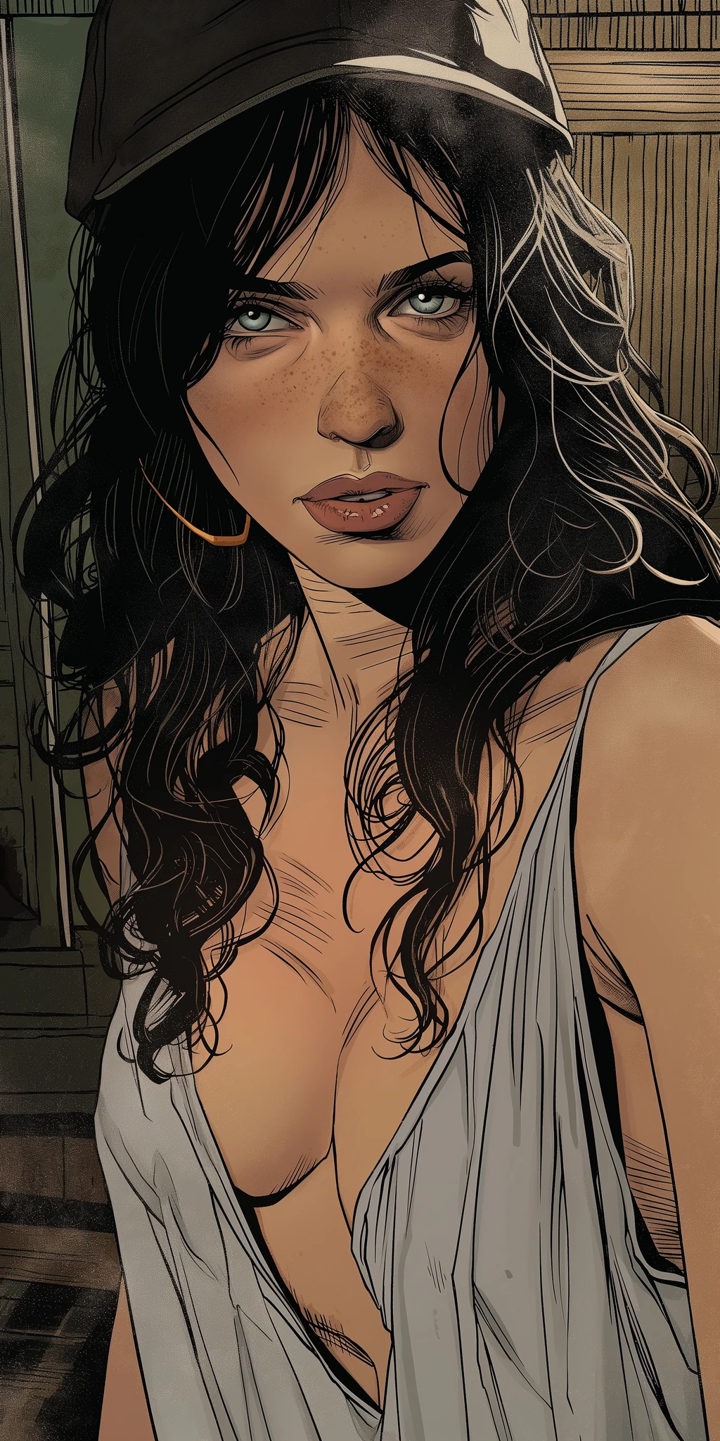 Comic Woman Portrait Detailed