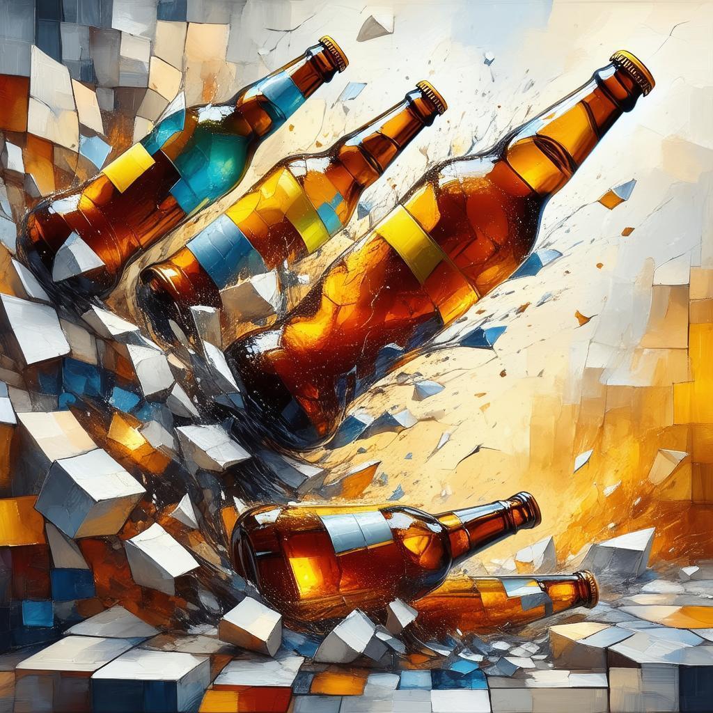 Cubist Tornado of Shattered Beer Bottles