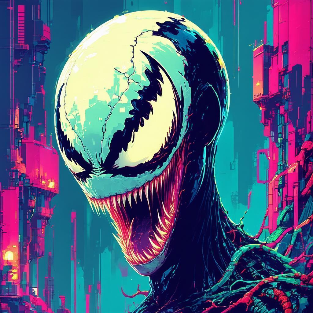 Lofi Biopunk Venom in Blocky Pixels