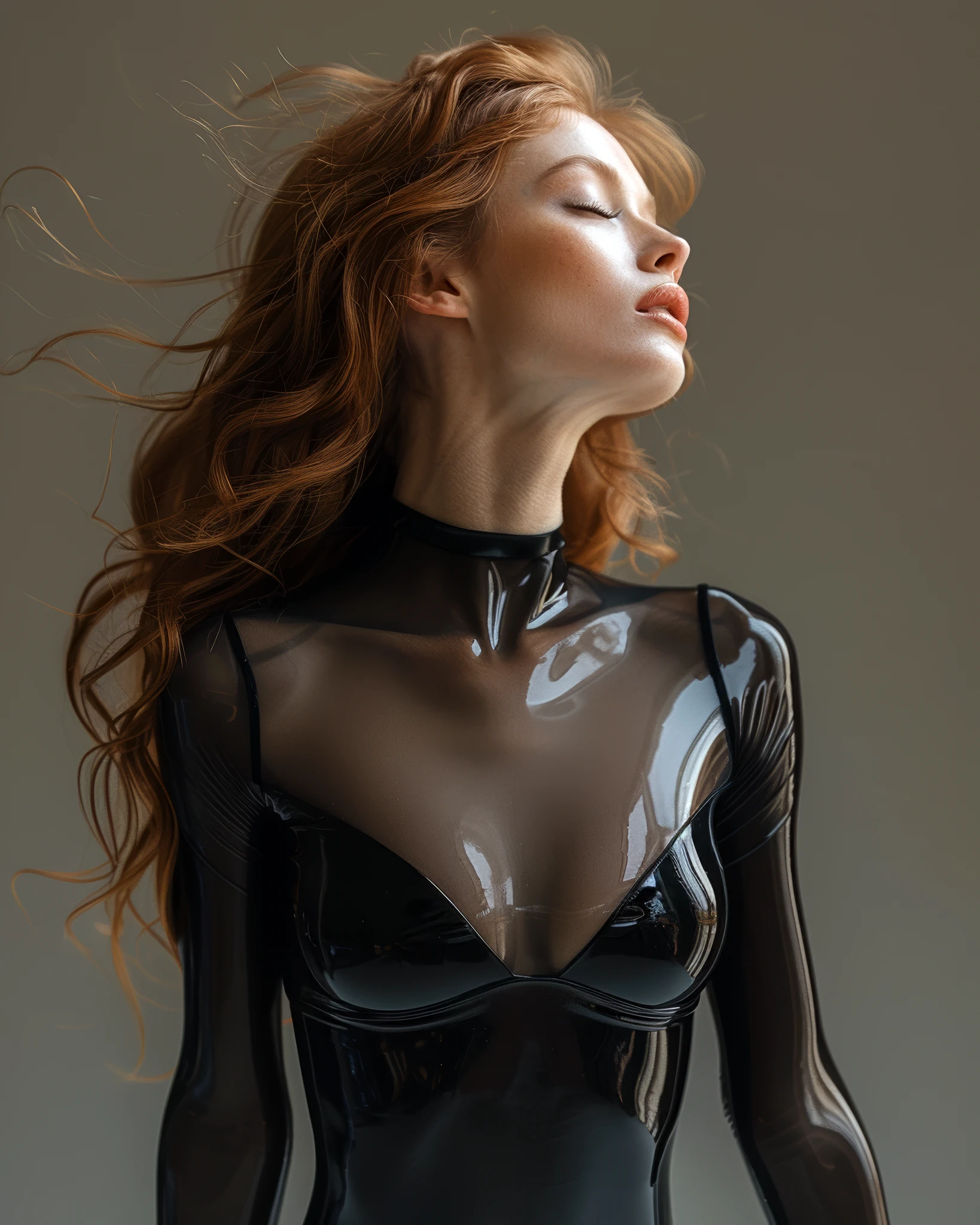 ballerina in shiny black