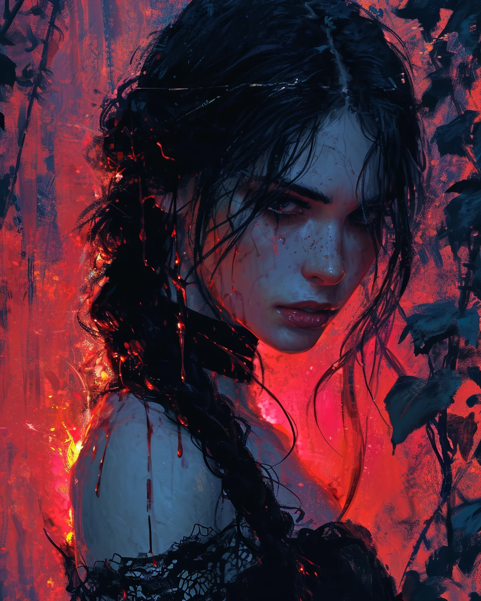 Girl in dripping