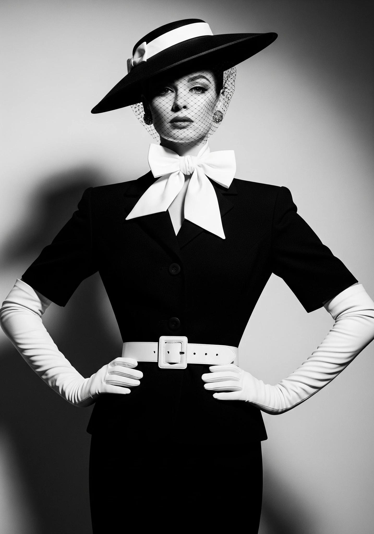 Black White Vintage Fashion Portrait