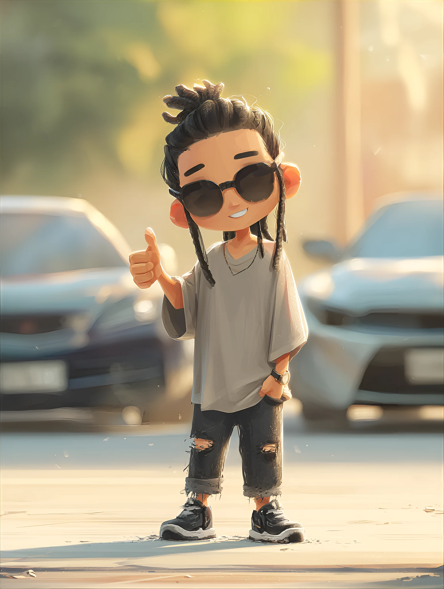 Casual Cool Chibi Thumbs Up