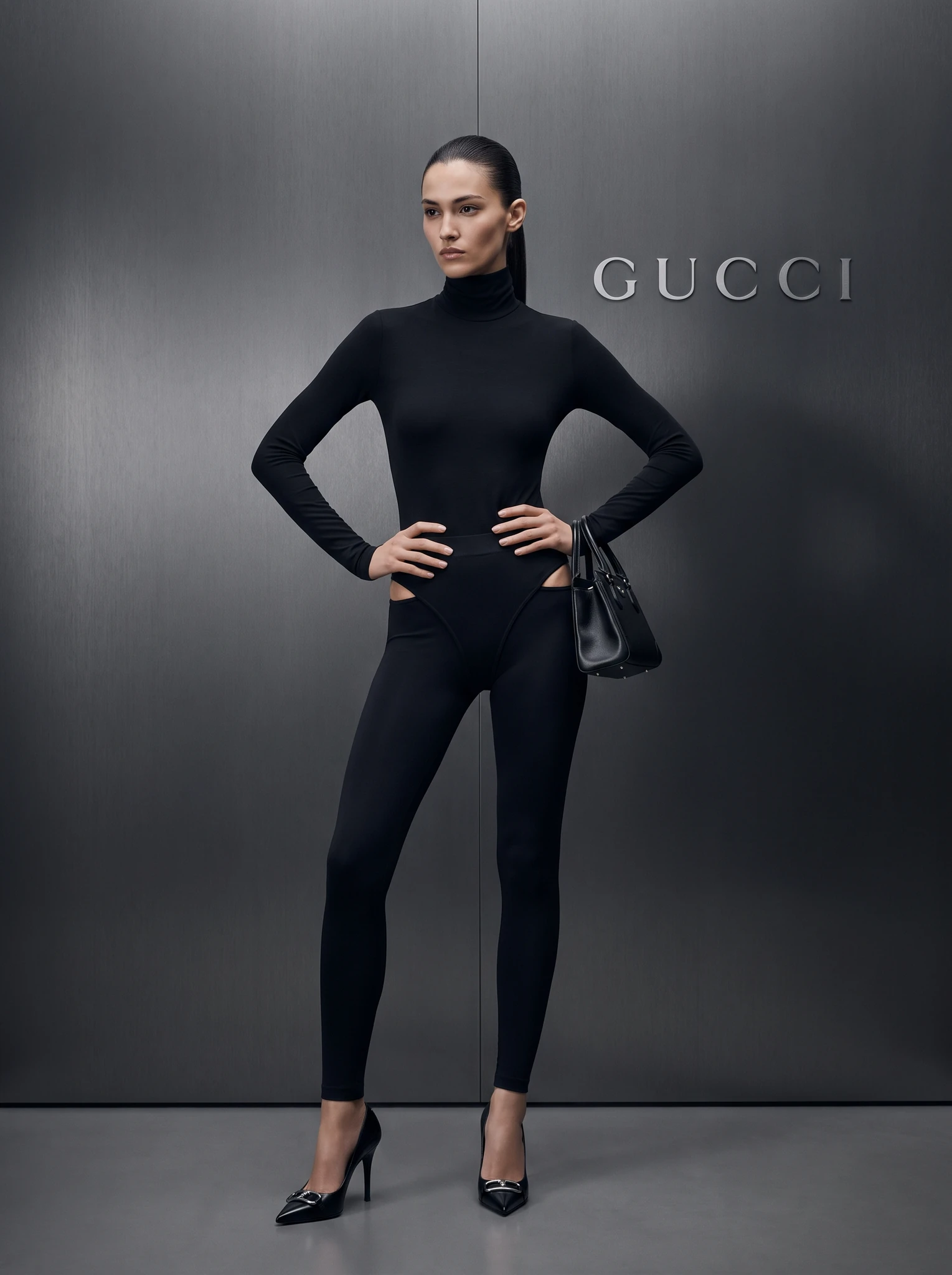 High Fashion Model Black Outfit