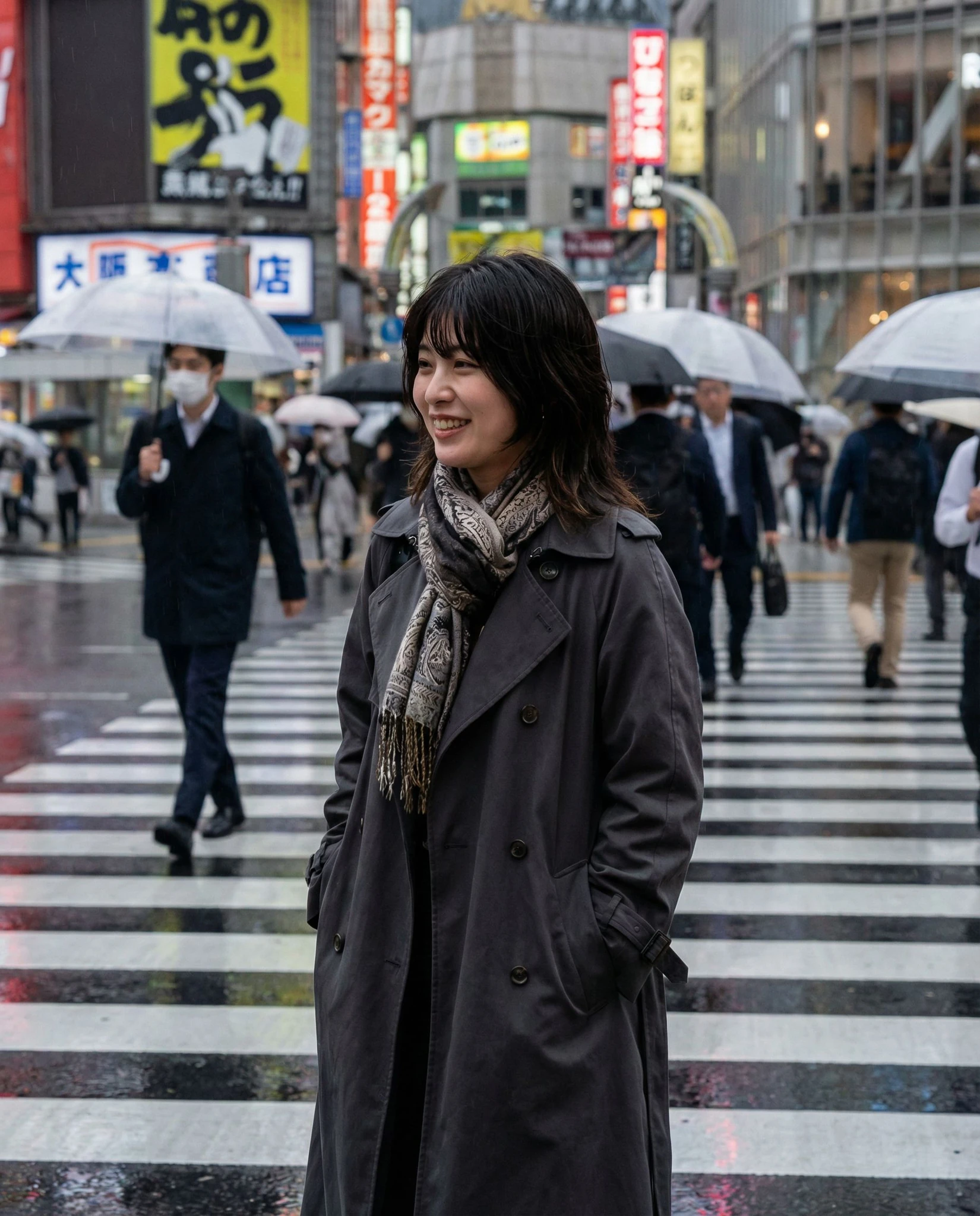 Japanese Woman Street Scene Portrait