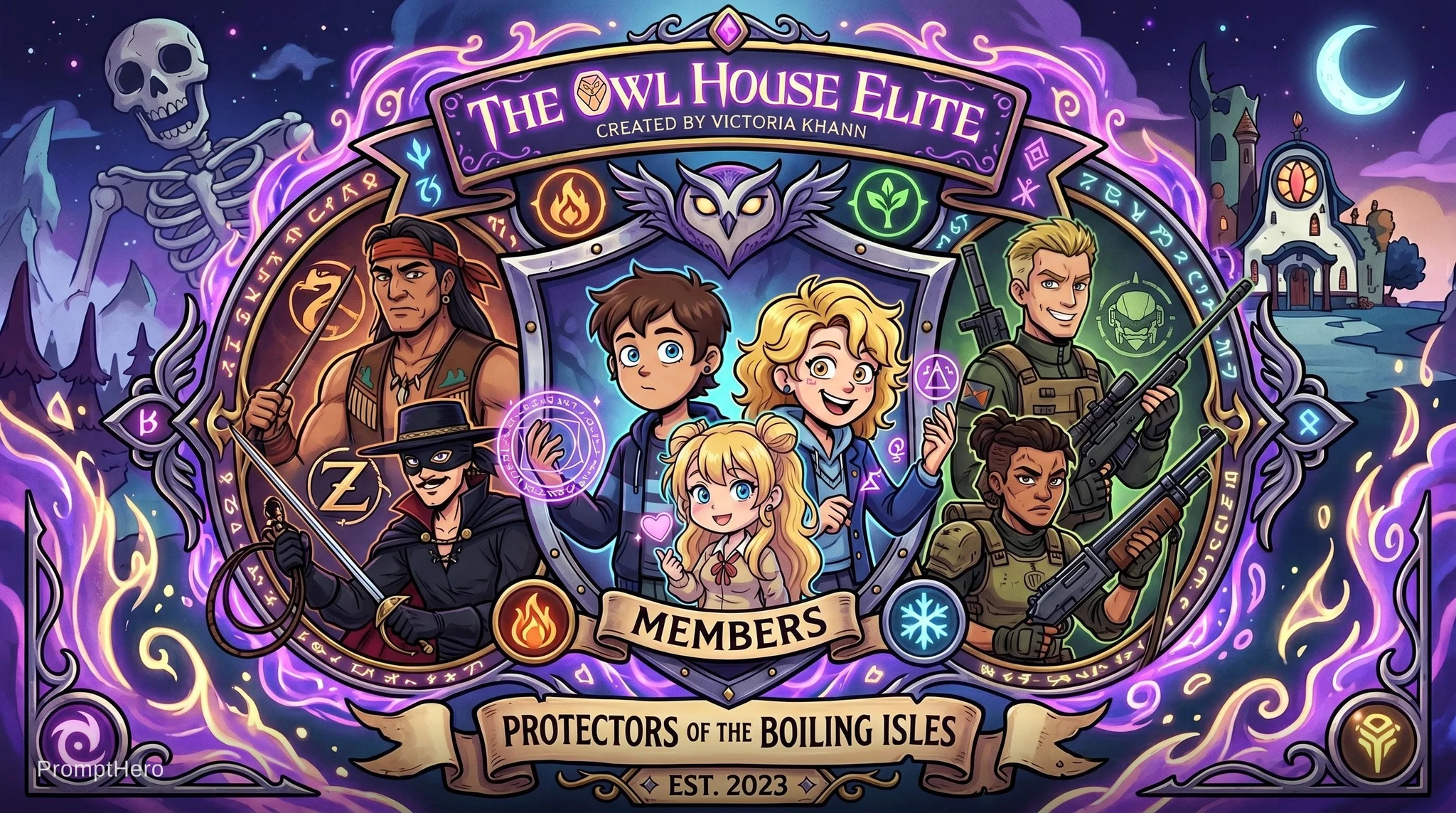 Owl House Elite Logo Characters