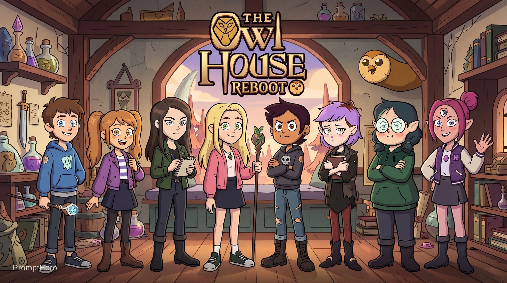 Owl House Reboot Logo Characters