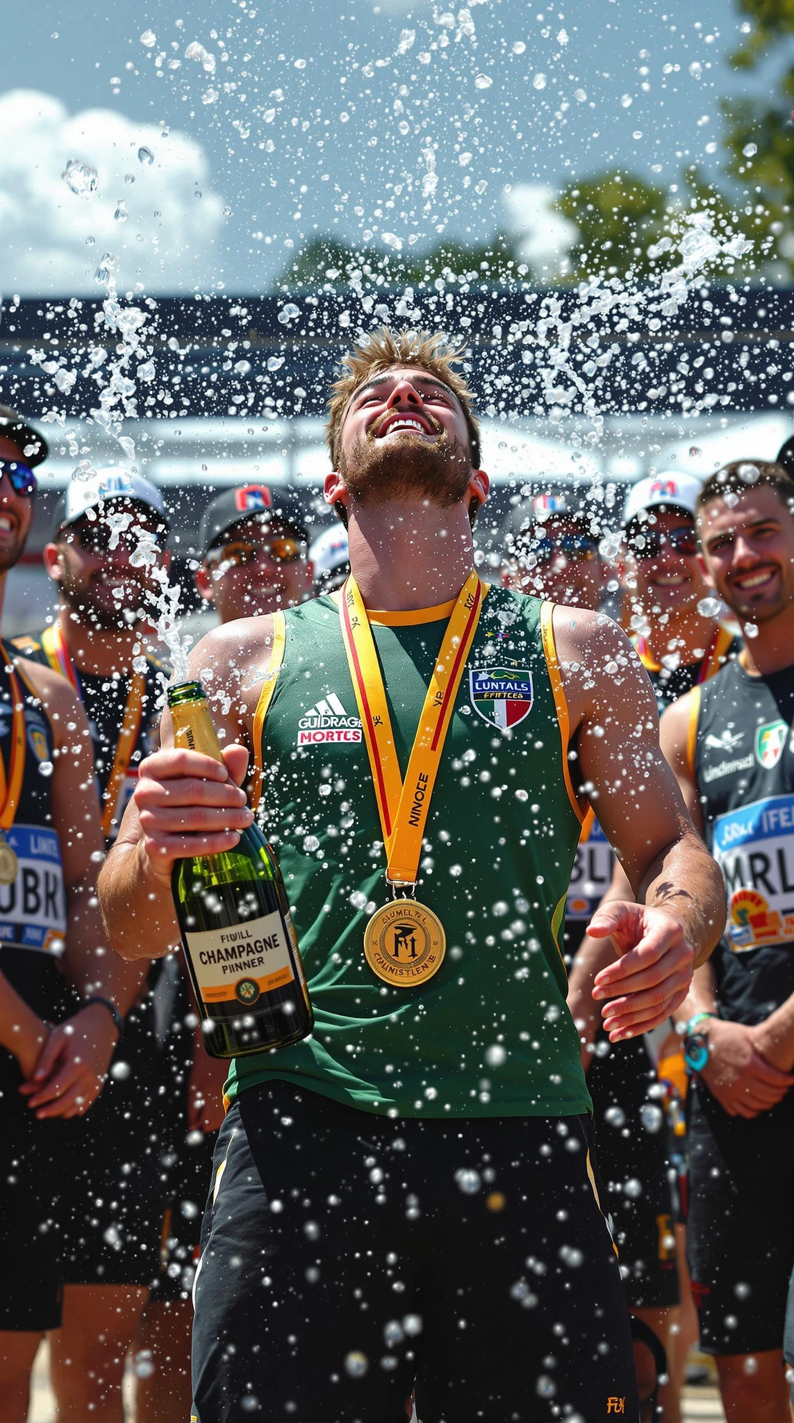 Medal Winner Champagne Victory Circle
