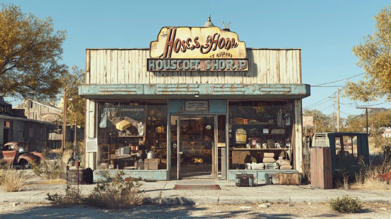 Realistic Texas Storefront in Small-Town