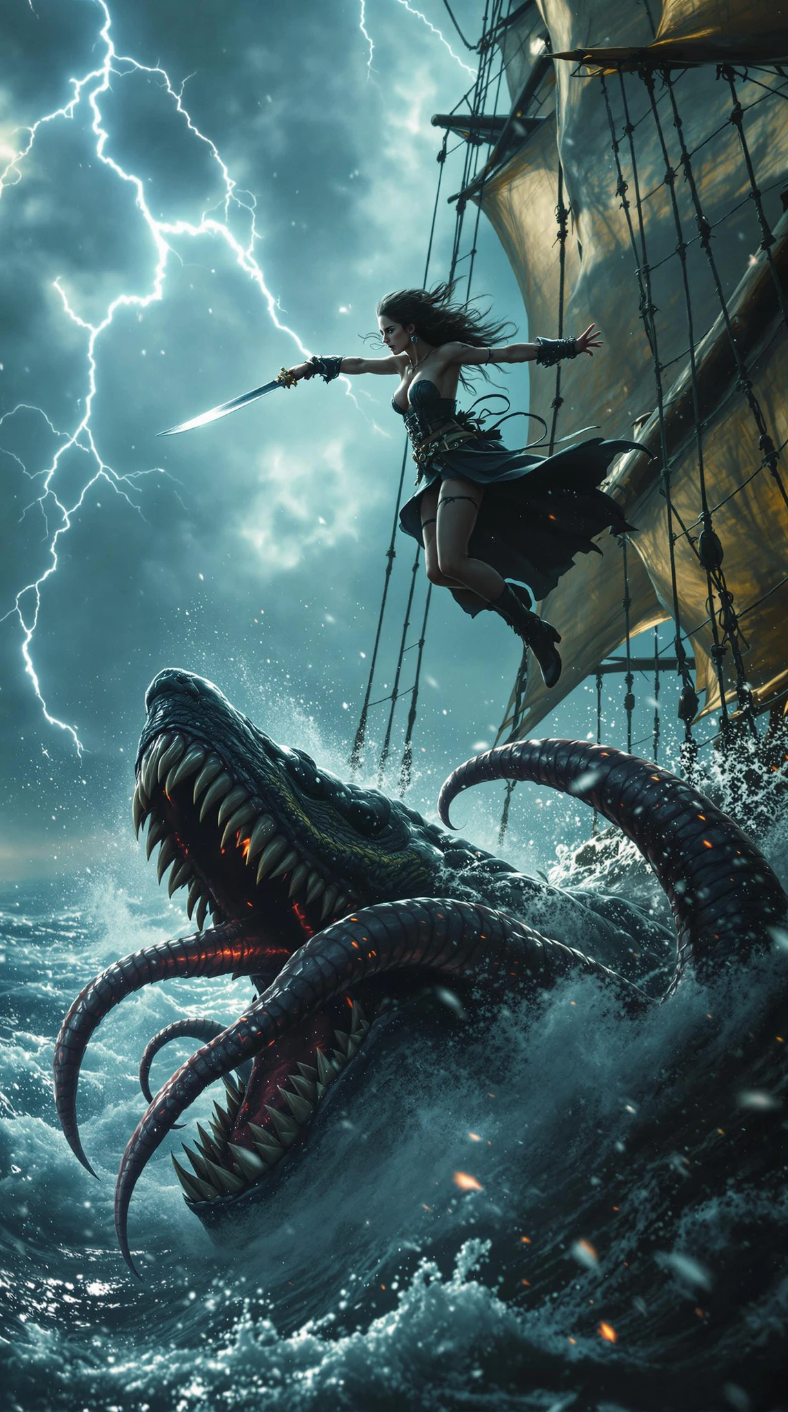 Female Pirate Captain Kraken